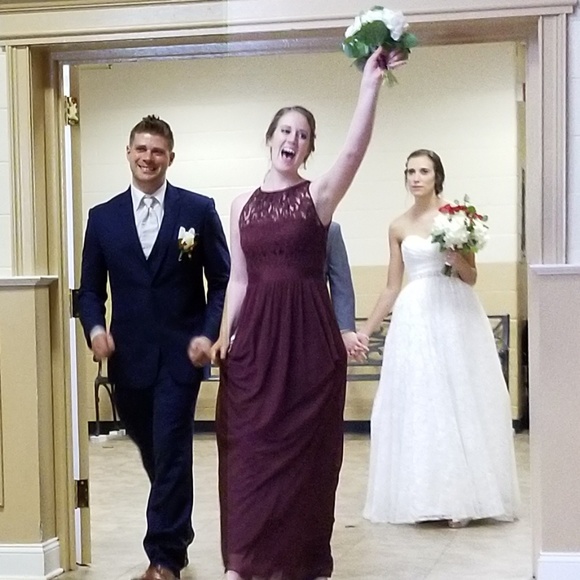 adrianna papell lace illusion halter gown